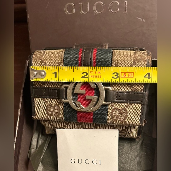 Vtg Gucci GG Ophida Trifold Wallet - Picture 3 of 16